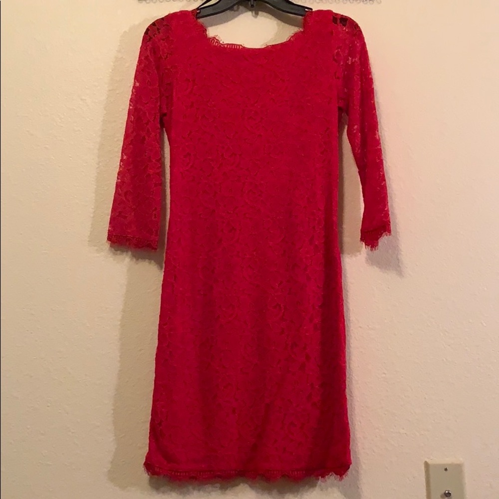 Red lace dress